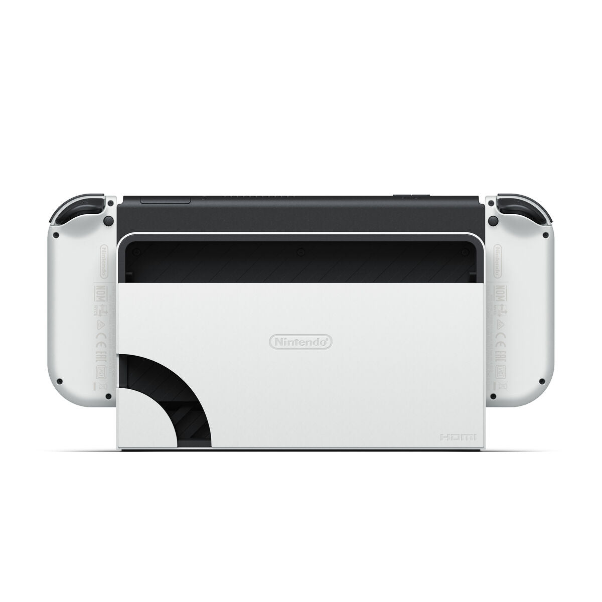 White gaming console with black accents on a white background