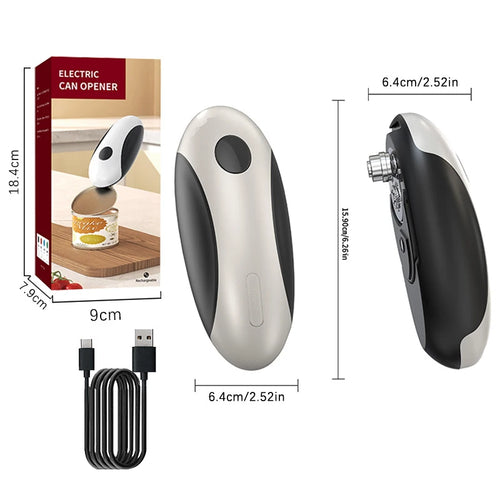 Electric Can Opener Automatic Jar Opener Portable Rechargeable Kitchen