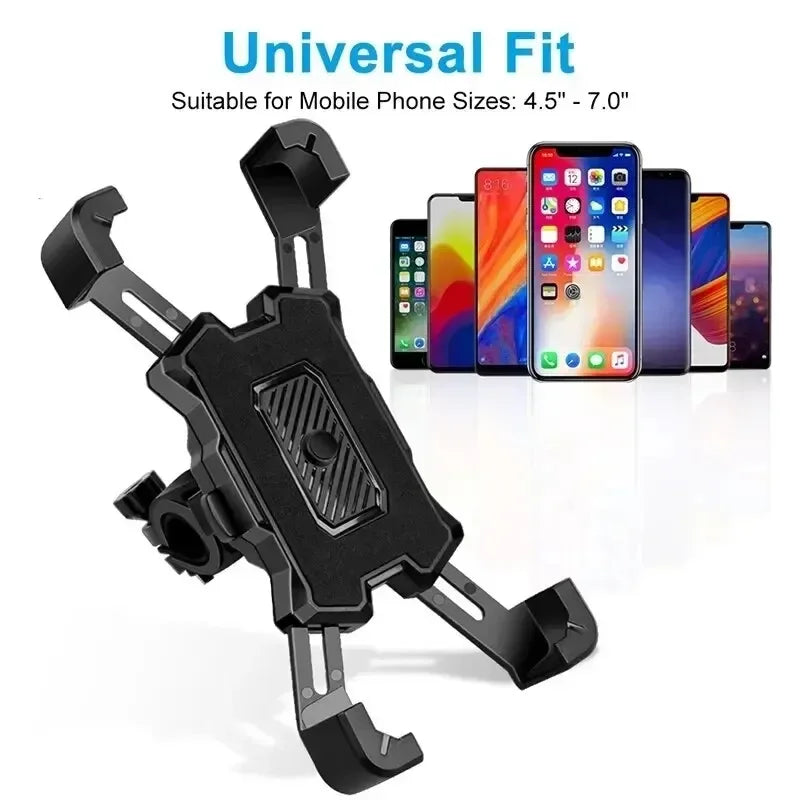 Black phone holder suitable for phones 4.5" to 7" with smartphone display icons.