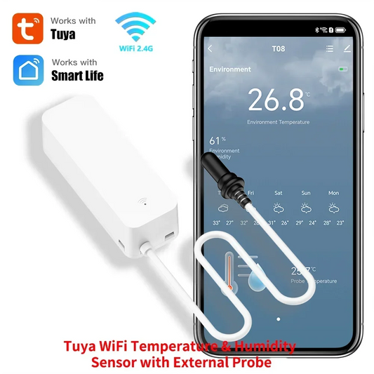 Tuya WiFi Temperature Humidity Sensor With External Probe for Smart