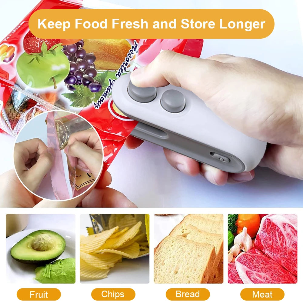 Mini Heat Bag Sealing Machine Plastic Bag Sealer Portable Thermal