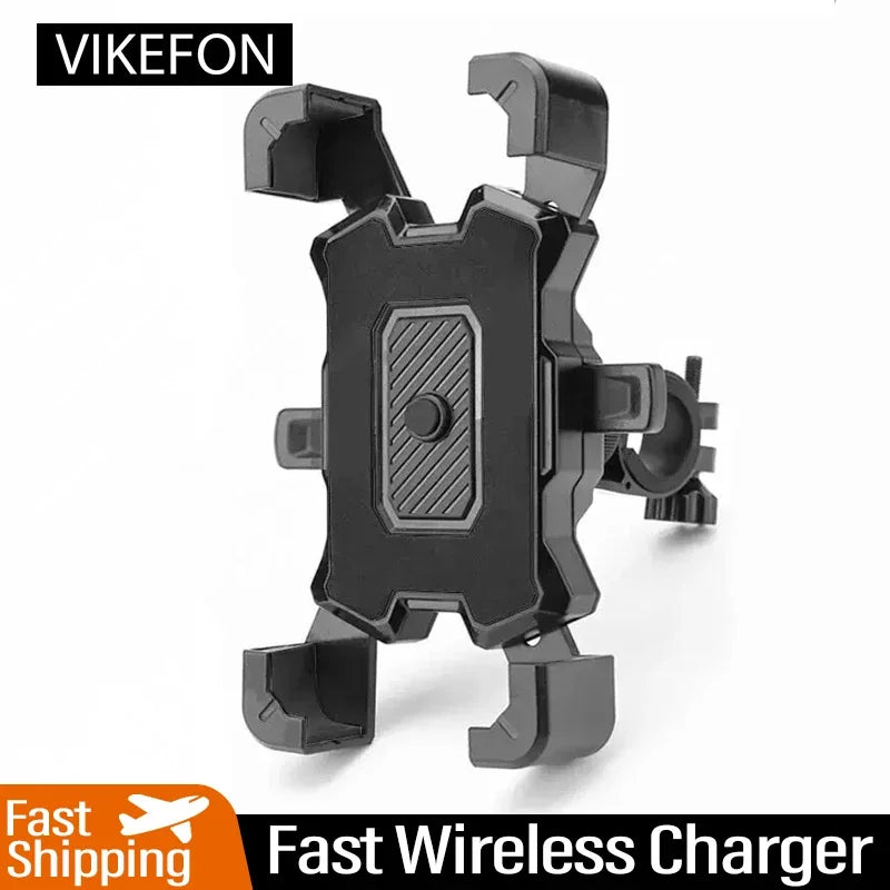 Black phone holder with 'VIKEFON' branding on a white background