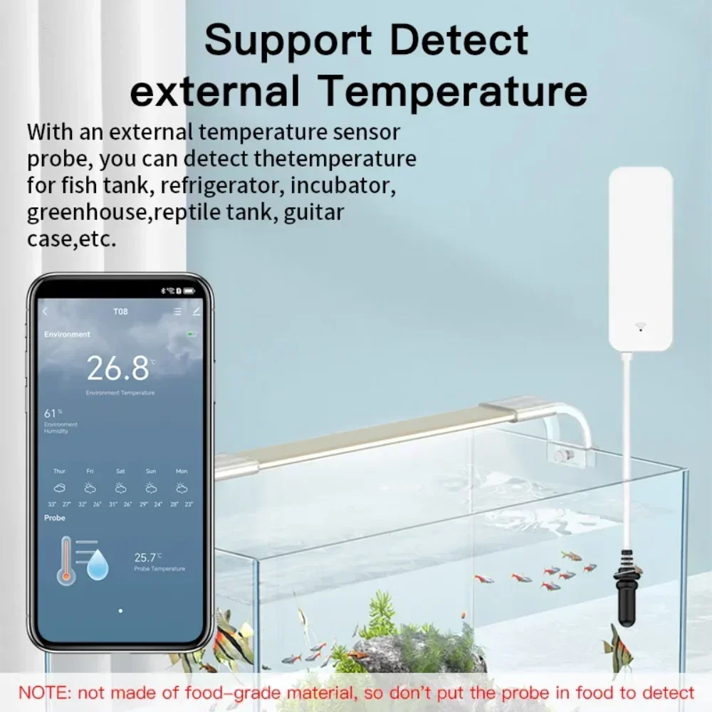 Tuya WiFi Temperature Humidity Sensor With External Probe for Smart