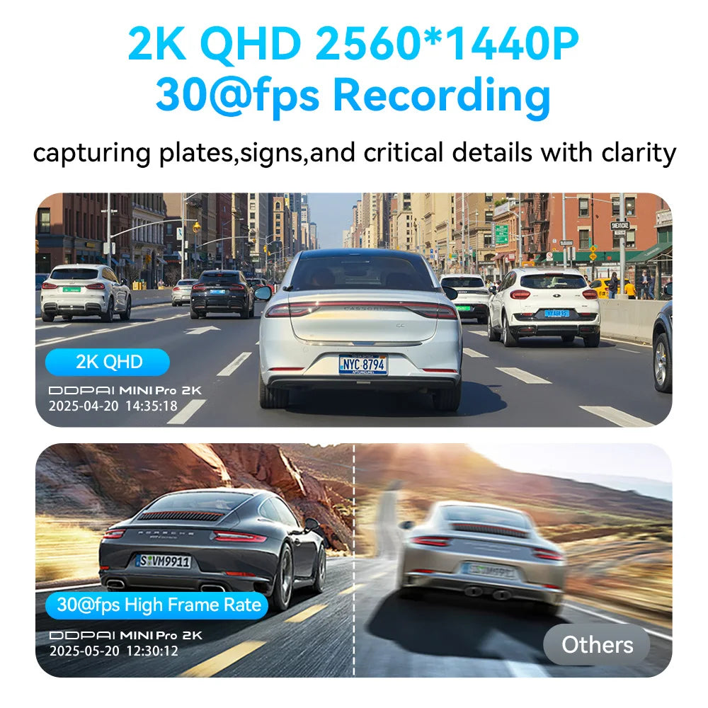 DDPAI MINI Pro 2K Dash Cam WiFi Car DVR Night Vision Smart Voice