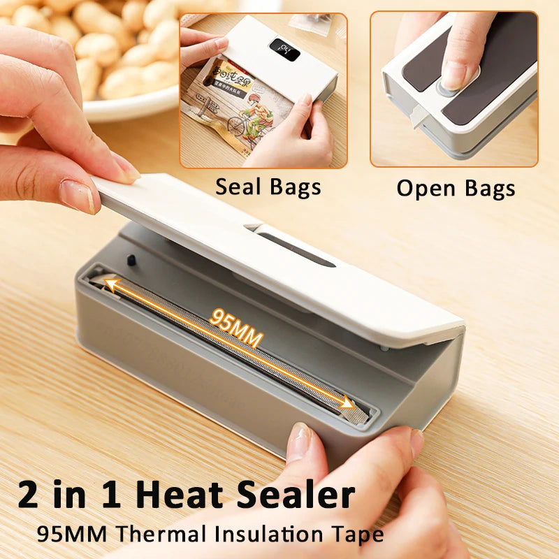 Plastic Bags Sealer Mini Heat Bag Sealing Machine 2 in 1 Heat Bag